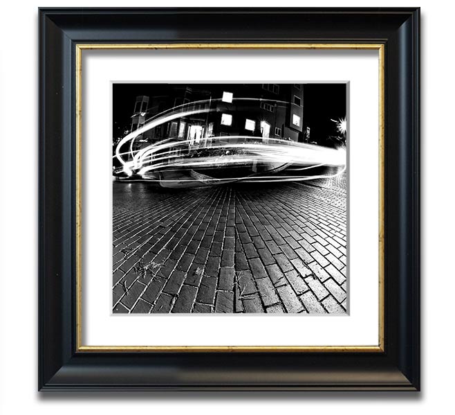 All His Favorite Curves Square Framed Print in various frame colors, showcasing a unique artistic design, ready to hang.