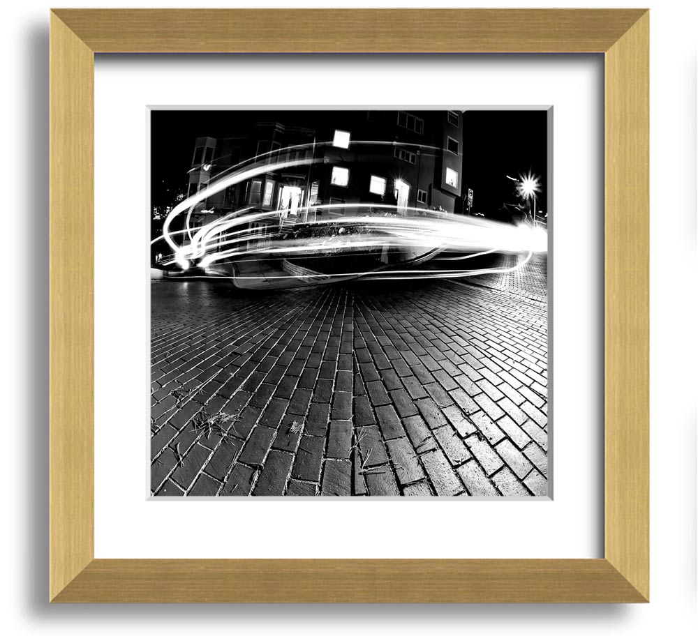 All His Favorite Curves Square Framed Print in various frame colors, showcasing a unique artistic design, ready to hang.