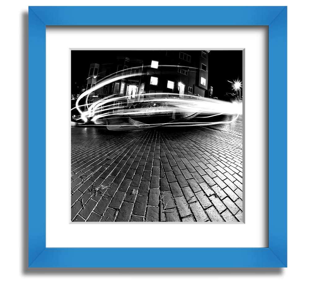 All His Favorite Curves Square Framed Print in various frame colors, showcasing a unique artistic design, ready to hang.