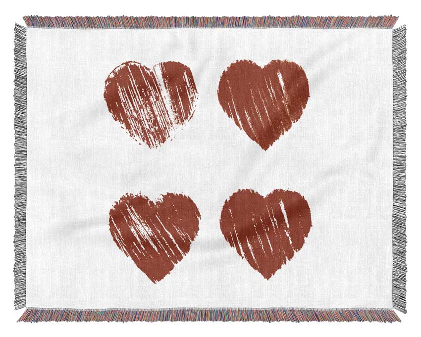 A cozy All Love Hearts throw blanket made from 100% cotton, featuring a thermal weave design, perfect for adding warmth and style to any room.