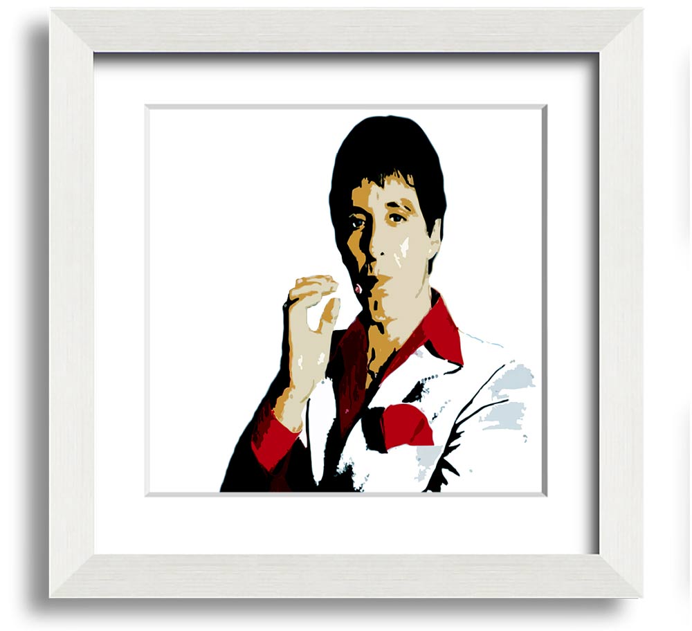 Al Pacino Square Framed Print in a stylish frame, showcasing the iconic actor.