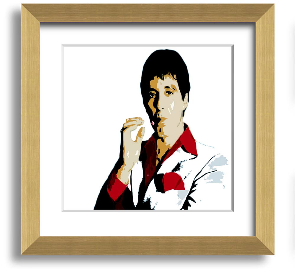 Al Pacino Square Framed Print in a stylish frame, showcasing the iconic actor.