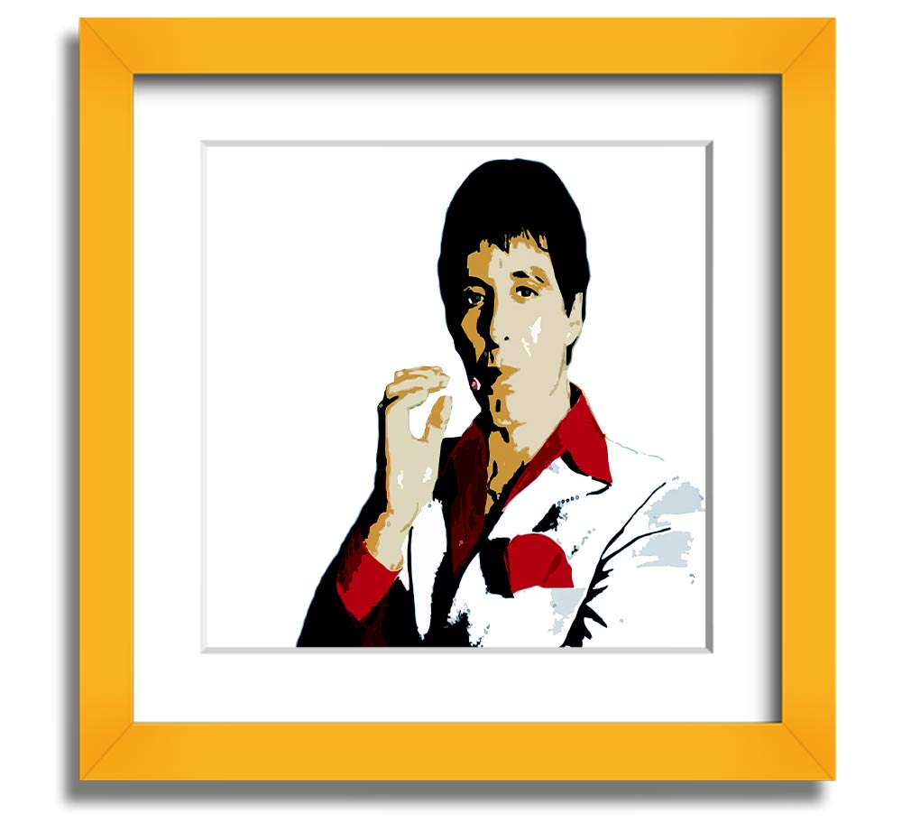 Al Pacino Square Framed Print in a stylish frame, showcasing the iconic actor.