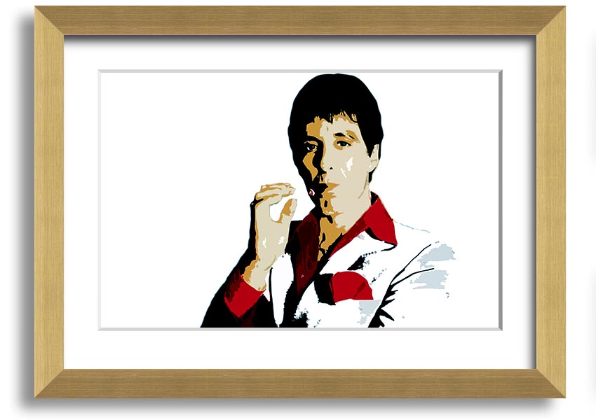 Framed print of Al Pacino, showcasing vibrant colors and quality craftsmanship, ready to hang.