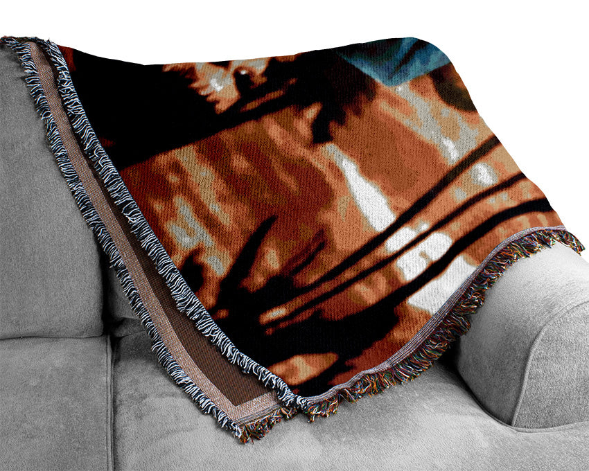 Al Pacino Scarface 03 throw blanket made from 100% cotton, featuring a luxurious thermal weave design in a classic style.