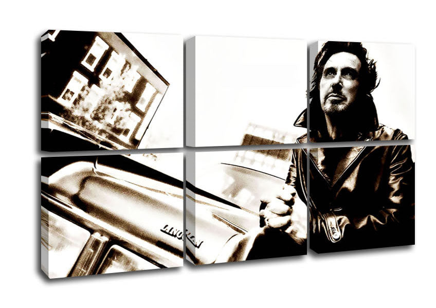 Al Pacino Streets canvas art mounted on a 44mm box frame, showcasing vibrant colors and iconic imagery.