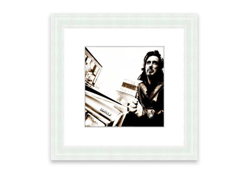 Framed print of Al Pacino Streets, showcasing vibrant colors and quality craftsmanship, ready to hang.