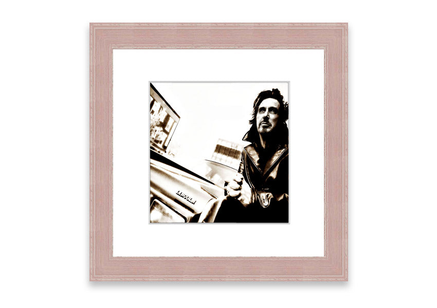 Framed print of Al Pacino Streets, showcasing vibrant colors and quality craftsmanship, ready to hang.