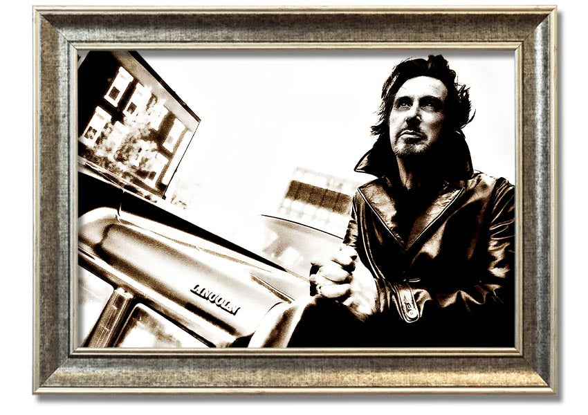 Framed print of Al Pacino Streets, showcasing vibrant colors and high-quality craftsmanship, ready to hang.