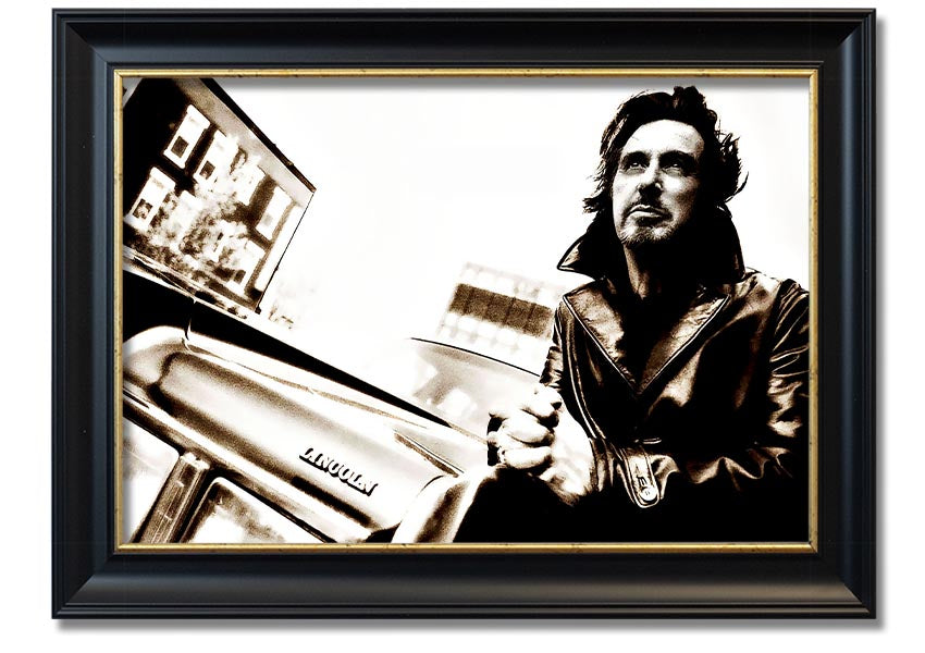 Framed print of Al Pacino Streets, showcasing vibrant colors and high-quality craftsmanship, ready to hang.