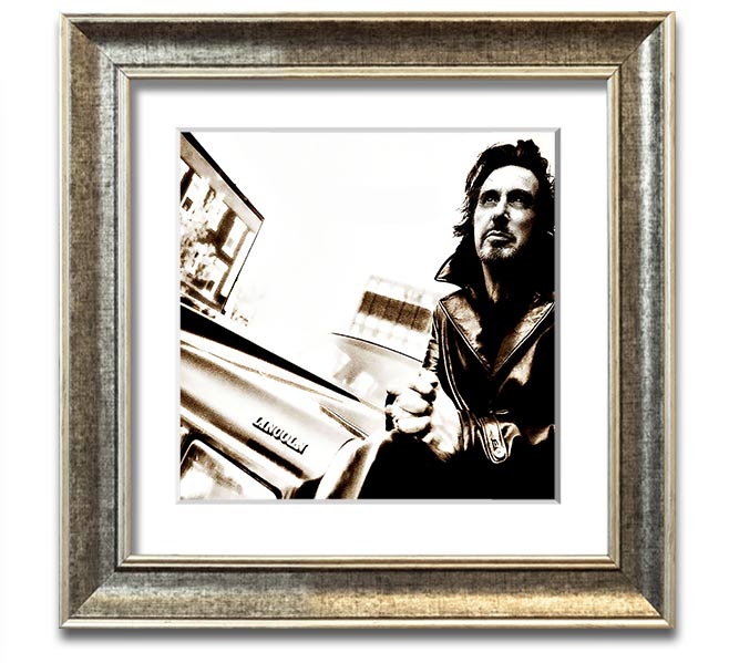 Al Pacino Streets Square Framed Print in a stylish frame, showcasing the iconic actor.