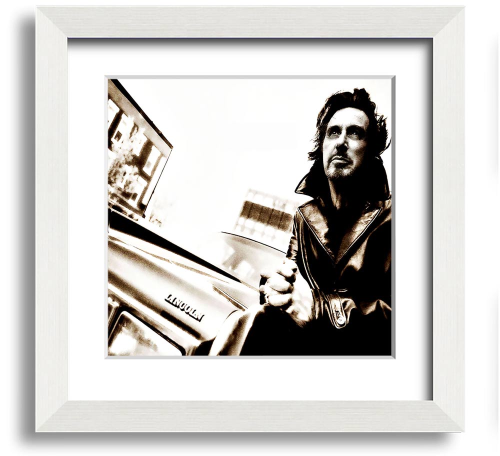 Al Pacino Streets Square Framed Print in a stylish frame, showcasing the iconic actor.