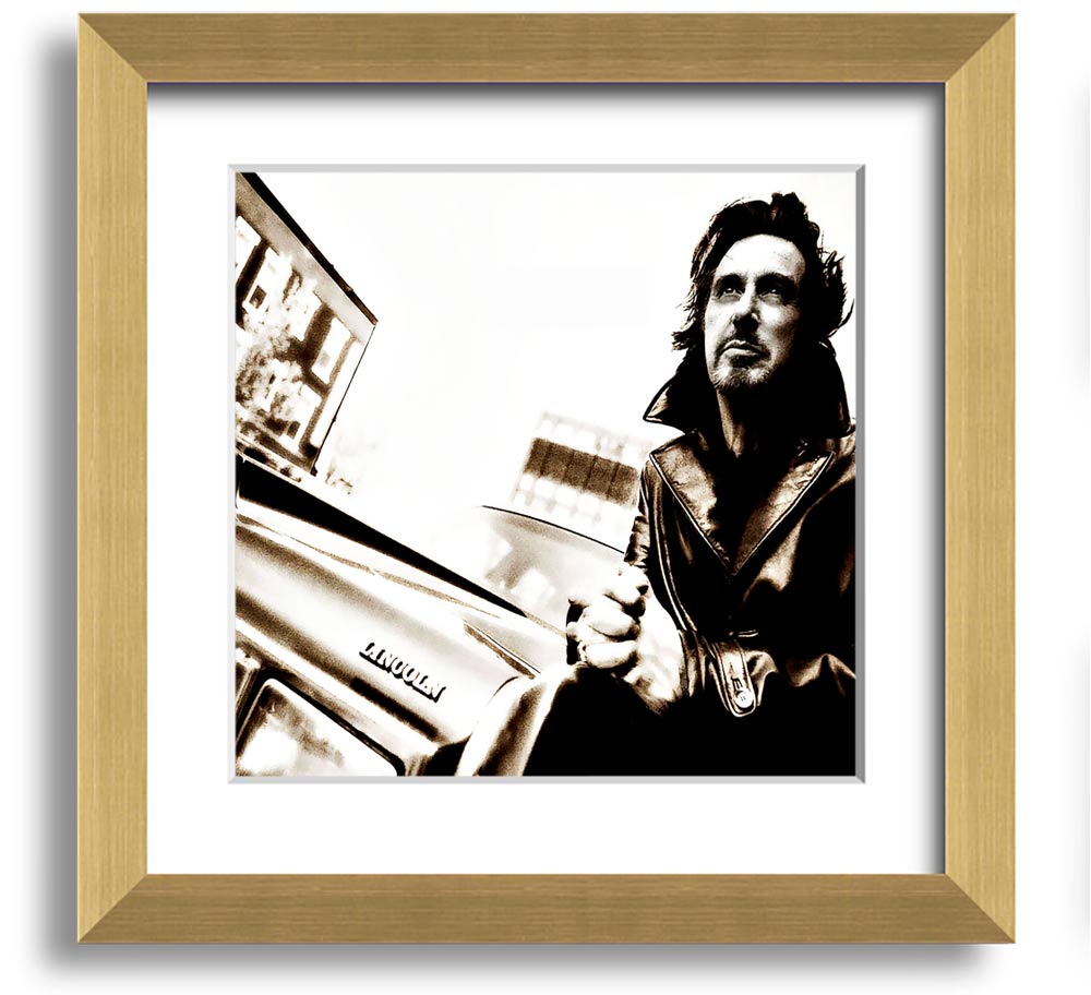 Al Pacino Streets Square Framed Print in a stylish frame, showcasing the iconic actor.