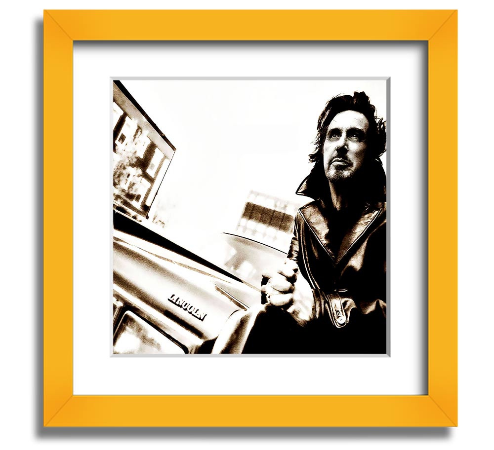 Al Pacino Streets Square Framed Print in a stylish frame, showcasing the iconic actor.