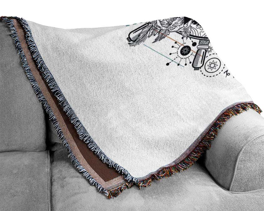 Luxurious All Seeing Eye throw blanket made from 100% cotton, featuring a thermal weave for breathability and comfort, perfect for home decor.