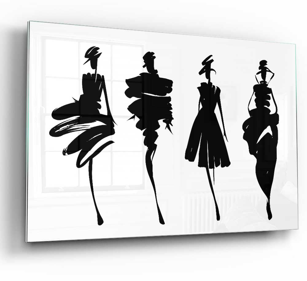 Modern All Shapes glass print art featuring contemporary design, perfect for home decor.