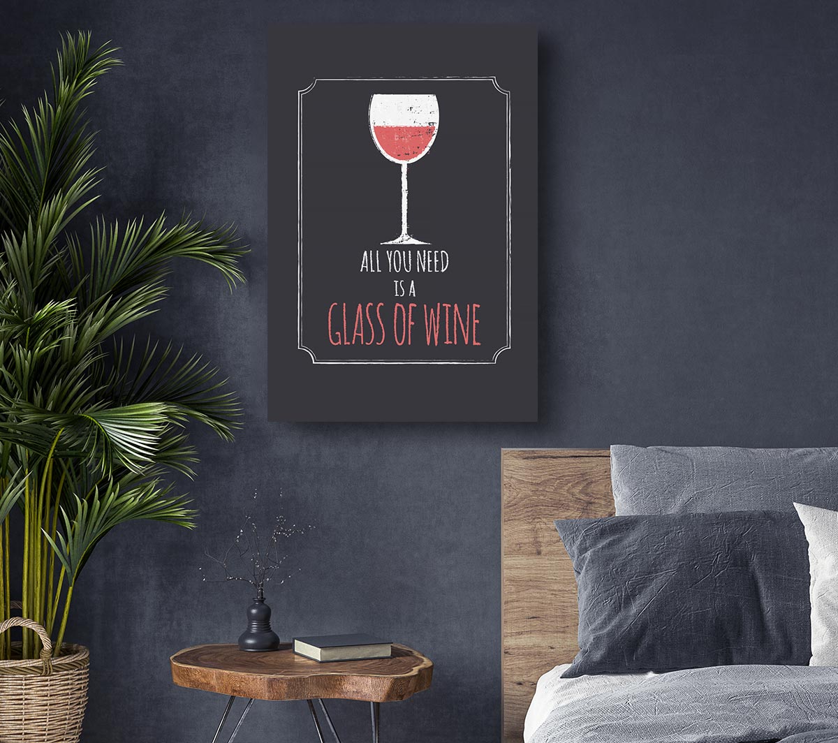 All You Need Is canvas art printed on coated polyester, mounted on a 44mm box frame, ready to hang.