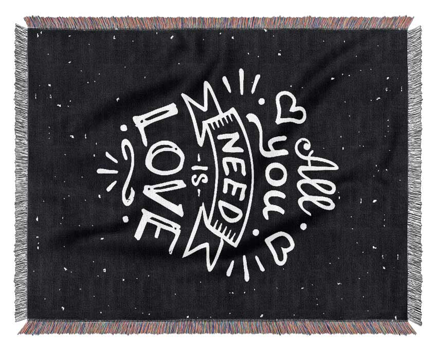 All You Need Is Love throw blanket made from 100% cotton, featuring a luxurious thermal weave design, perfect for bed or couch.