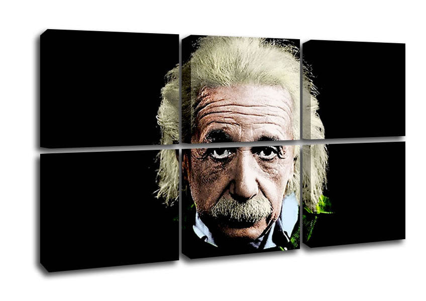 Vibrant Albert Einstein Retro Colours canvas art mounted on a box frame, showcasing a colorful depiction of Einstein.