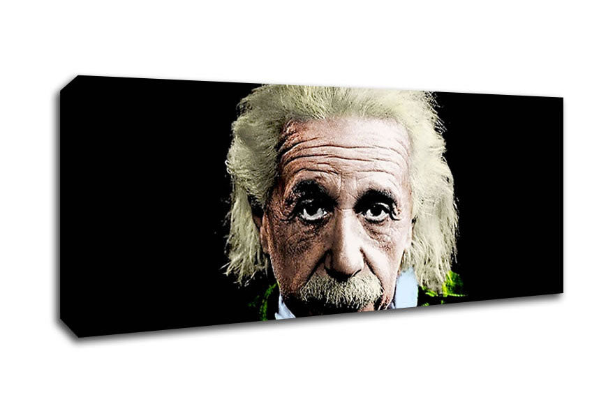 Vibrant Albert Einstein Retro Colours canvas art mounted on a box frame, showcasing a colorful depiction of Einstein.