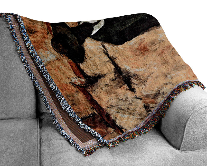 Albin Egger-Lienz Blind, a luxurious 100% cotton throw blanket with a thermal weave, perfect for enhancing home decor.