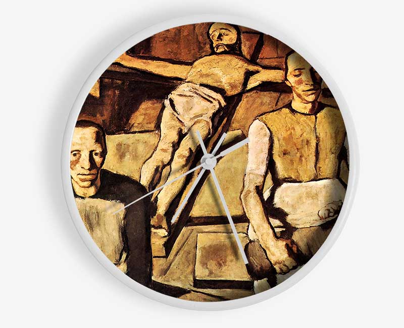 Albin Egger-Lienz Mother clock made from natural bamboo, featuring a round face and clear Plexiglas lens, available in black, white, and natural frame colors.