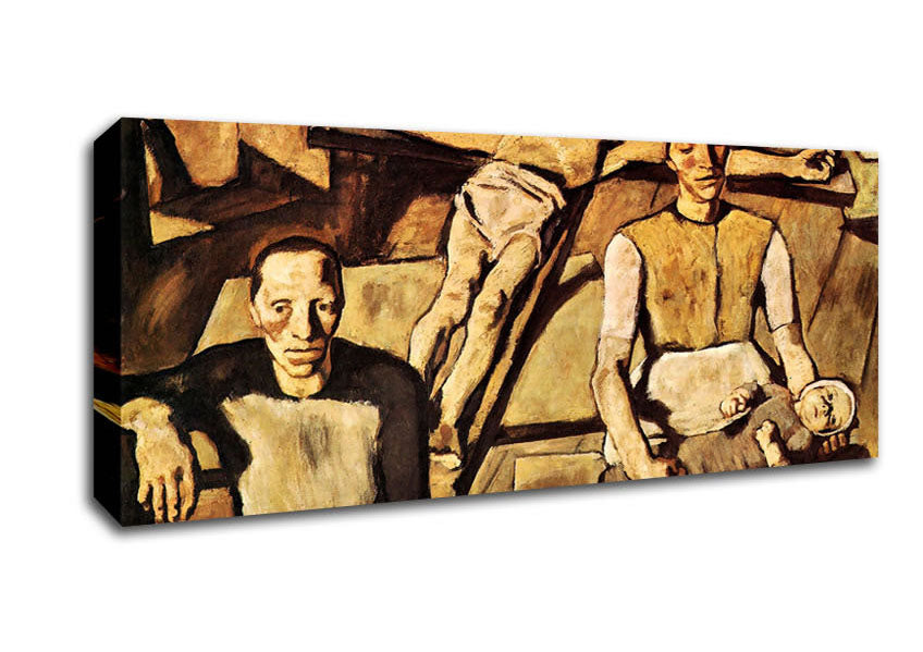 Albin Egger-Lienz Mother canvas art mounted on a 44mm box frame, showcasing vibrant colors and intricate details.