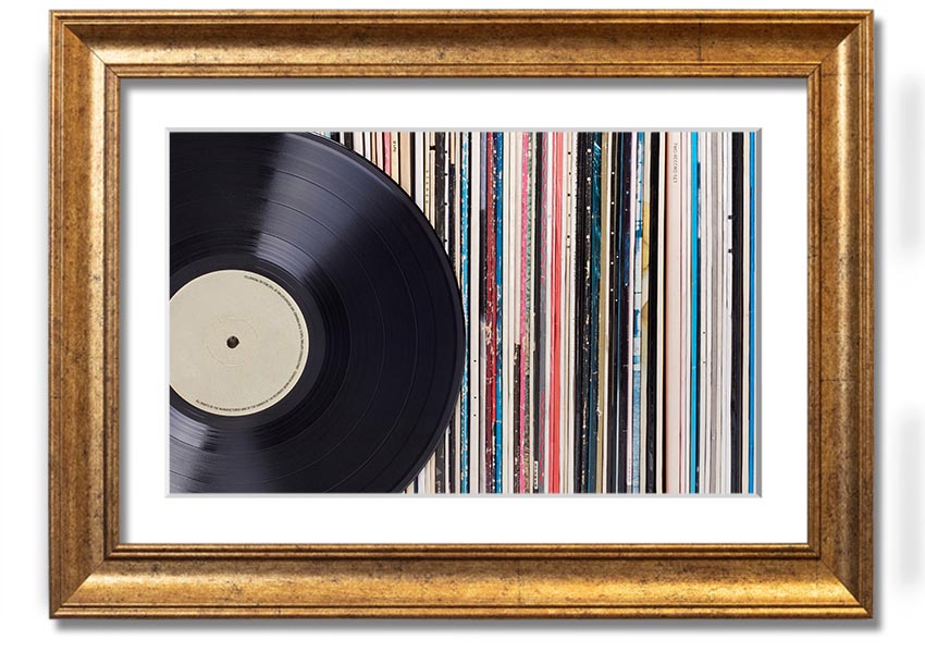 Album Love framed print in various frame colours, handmade in the UK, ready to hang.