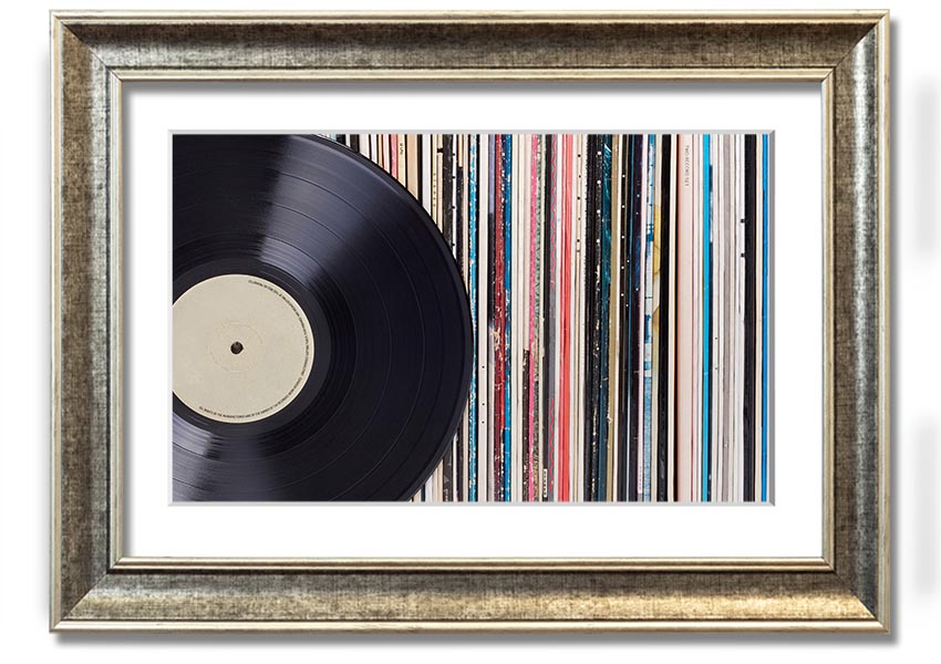 Album Love framed print in various frame colours, handmade in the UK, ready to hang.