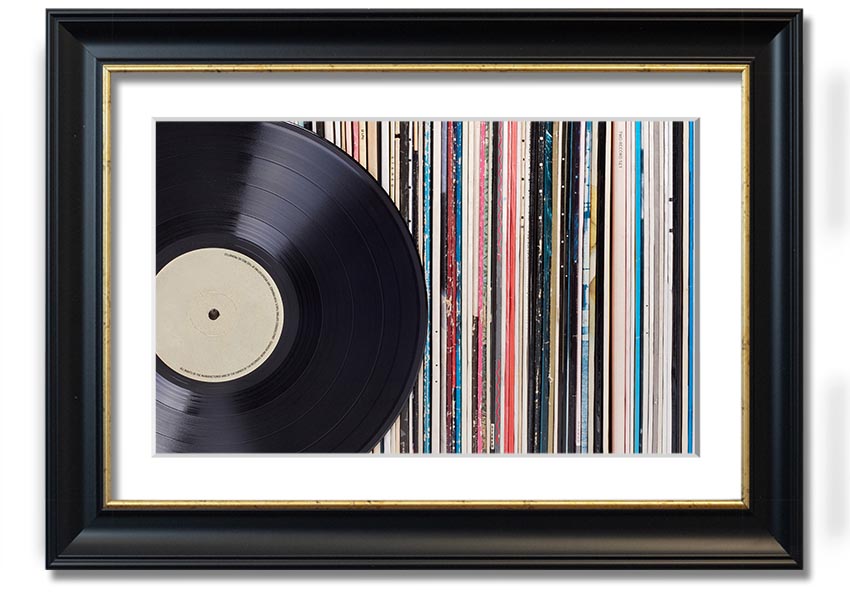 Album Love framed print in various frame colours, handmade in the UK, ready to hang.