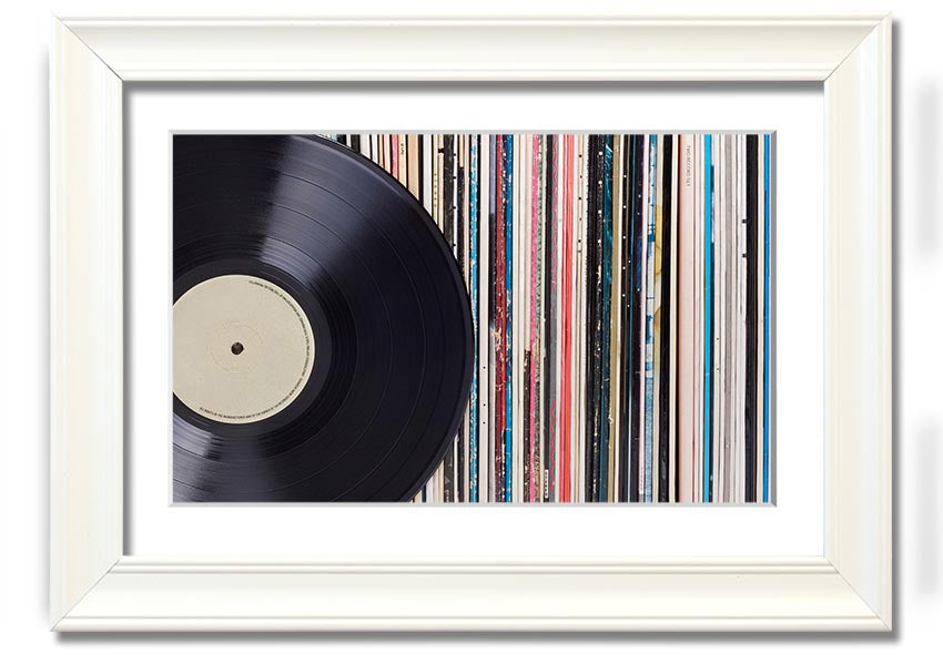 Album Love framed print in various frame colours, handmade in the UK, ready to hang.