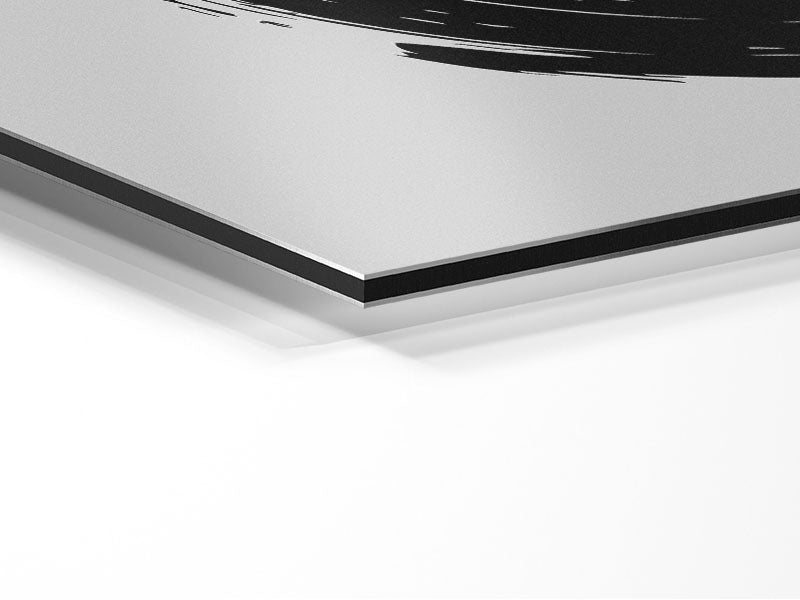 Album Melt art piece printed on brushed aluminium dibond, showcasing a modern design with a sleek finish.