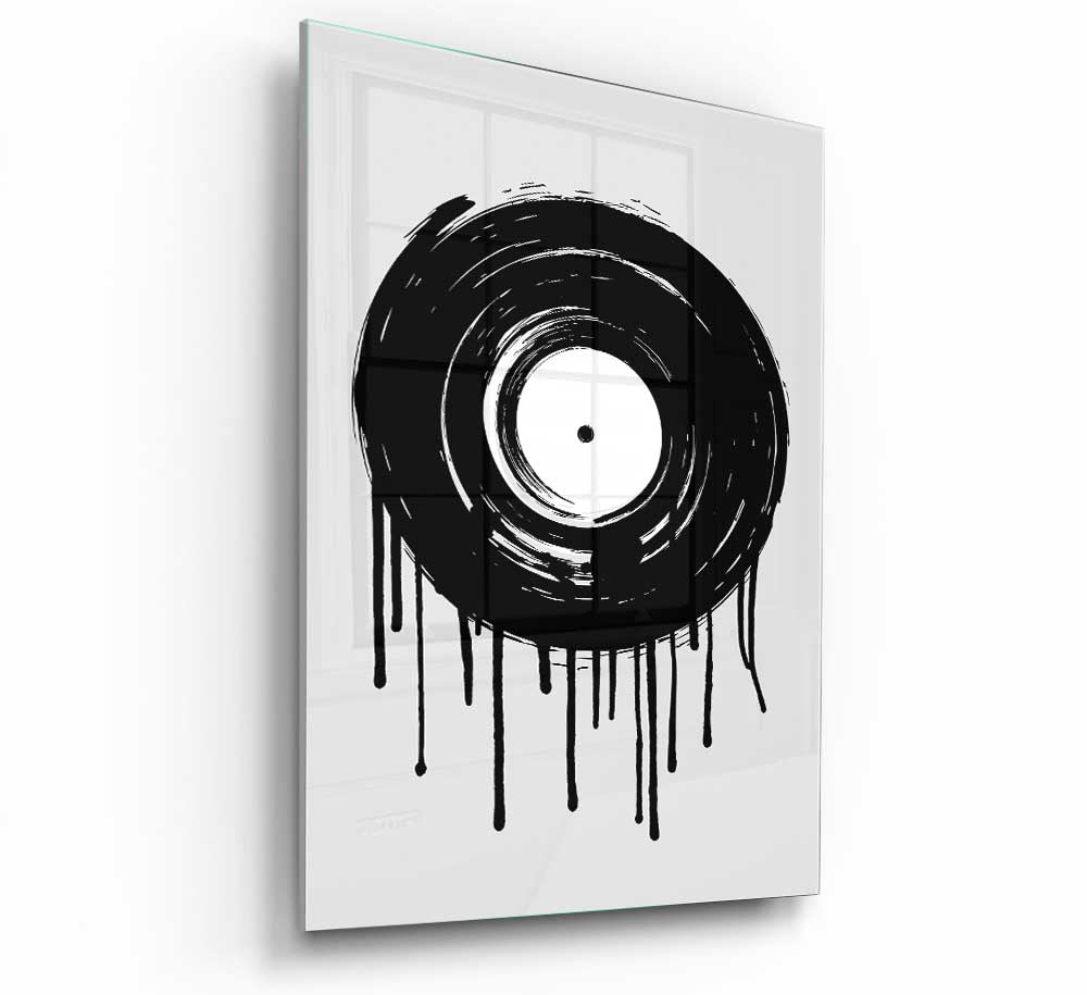 Stylish Album Melt glass print showcasing modern art design, perfect for home decor.