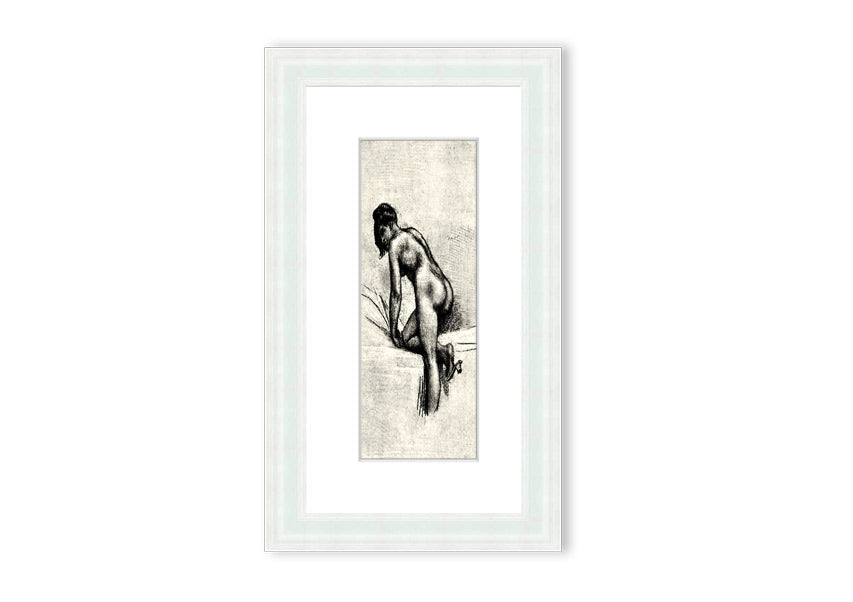 Framed print of Alleine by Felicien Rops, showcasing intricate details and vibrant colors, available in various frame options.