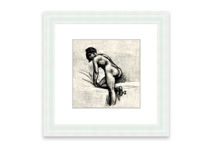 Framed print of Alleine by Felicien Rops, showcasing intricate details and vibrant colors, available in various frame options.