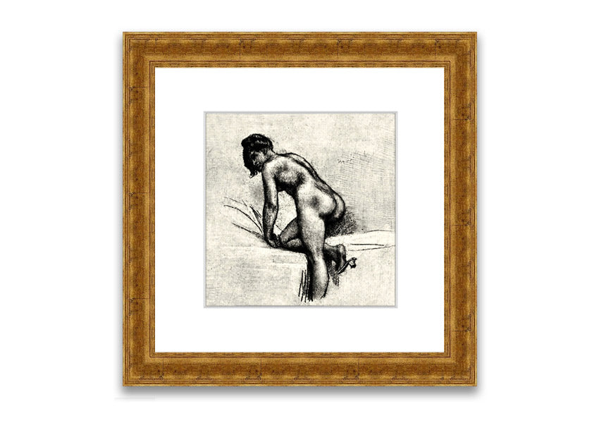 Framed print of Alleine by Felicien Rops, showcasing intricate details and vibrant colors, available in various frame options.