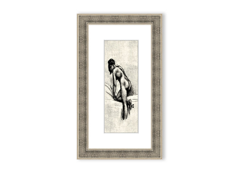 Framed print of Alleine by Felicien Rops, showcasing intricate details and vibrant colors, available in various frame options.