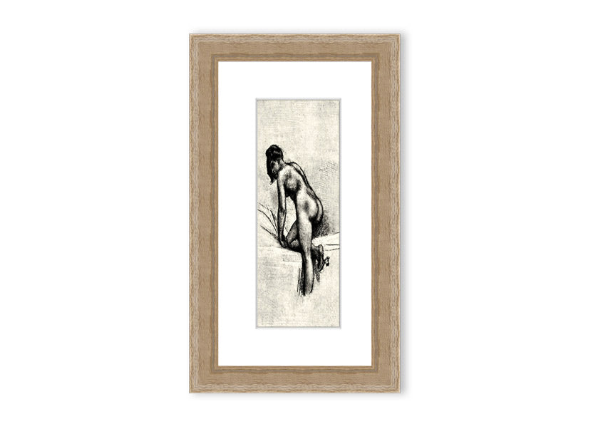 Framed print of Alleine by Felicien Rops, showcasing intricate details and vibrant colors, available in various frame options.