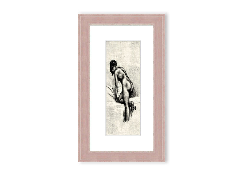 Framed print of Alleine by Felicien Rops, showcasing intricate details and vibrant colors, available in various frame options.