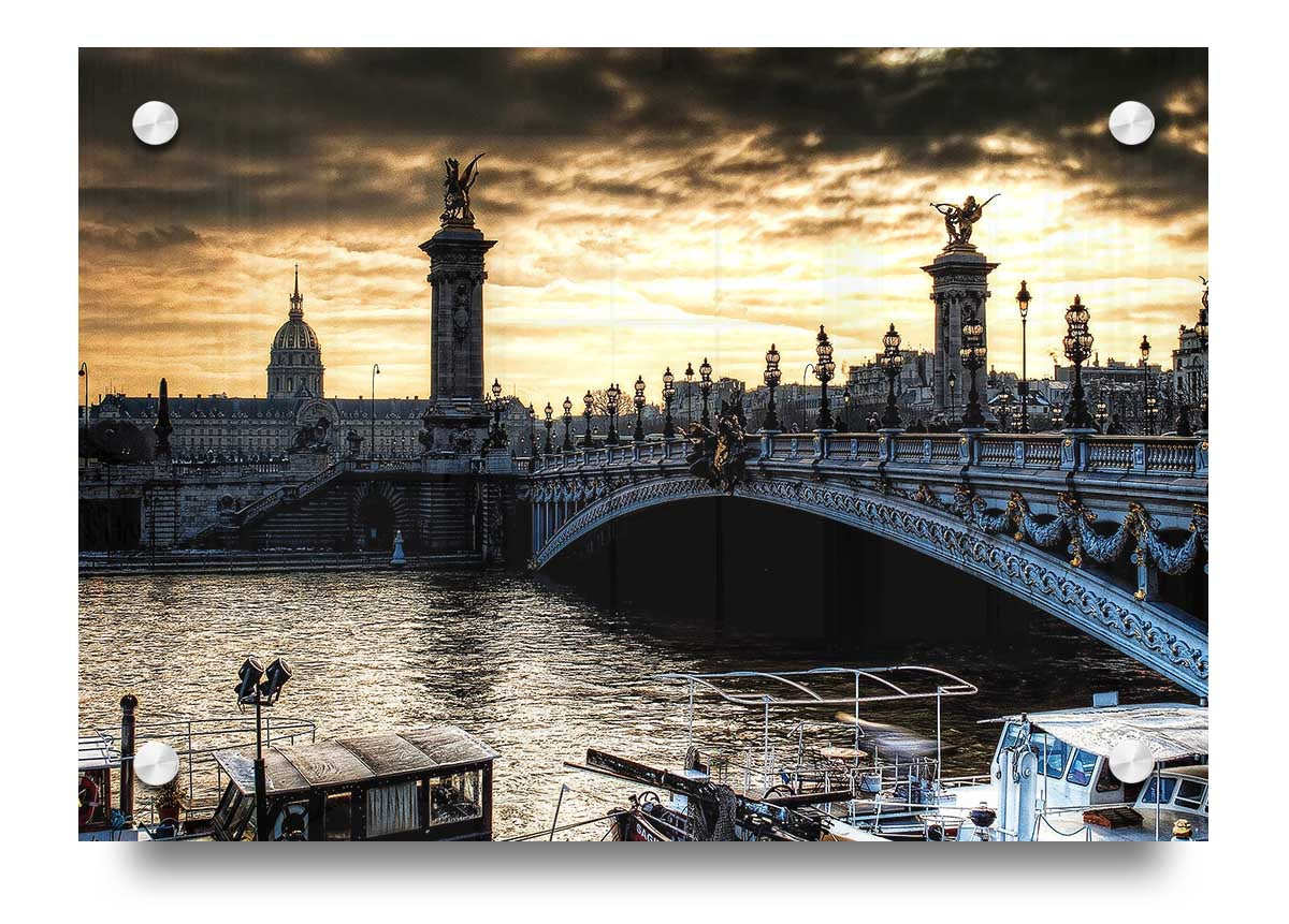 Acrylic print of Alexander Bridge in Paris, showcasing vibrant colors and modern design, ready to hang on the wall.