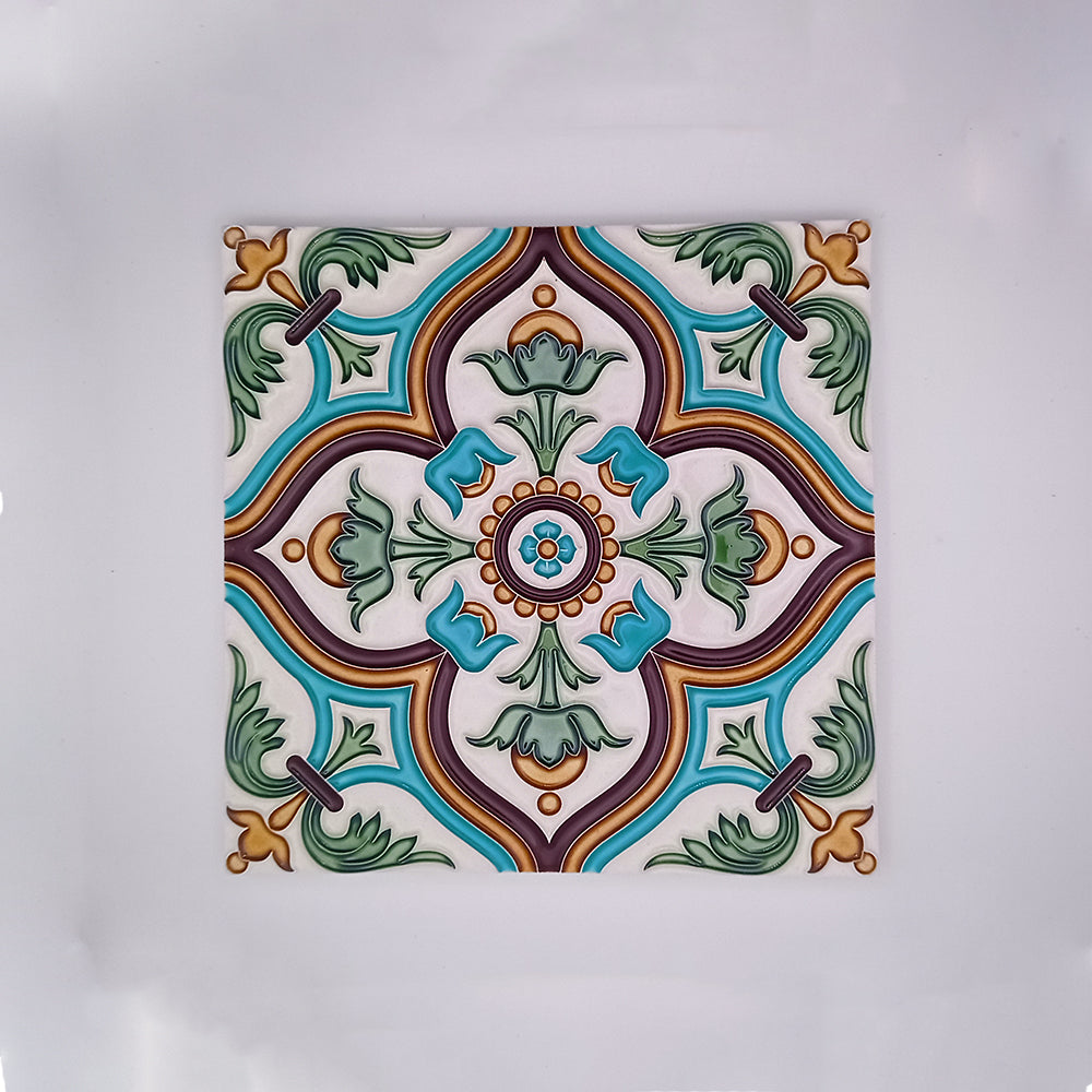 A collection of vibrant Alfama Painted Tiles showcasing intricate hand-painted designs and traditional Portuguese patterns.