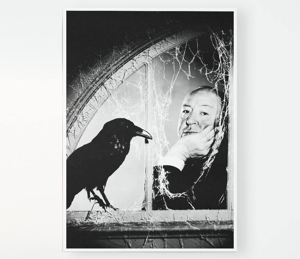 Alfred Hitchcock The Birds poster on high-quality canvas, featuring iconic imagery from the classic film.