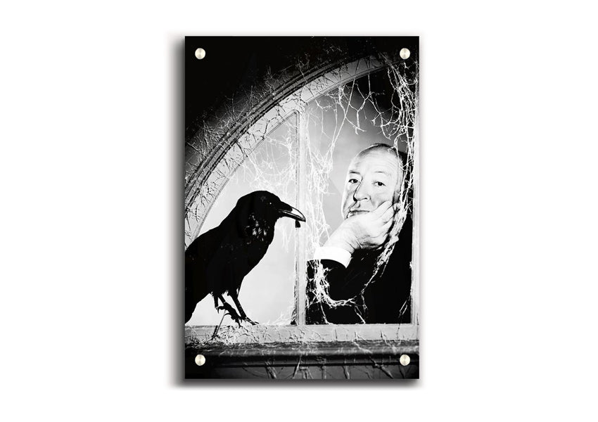 Alfred Hitchcock The Birds acrylic print on 5mm thick acrylic glass, showcasing vibrant colors and iconic imagery.