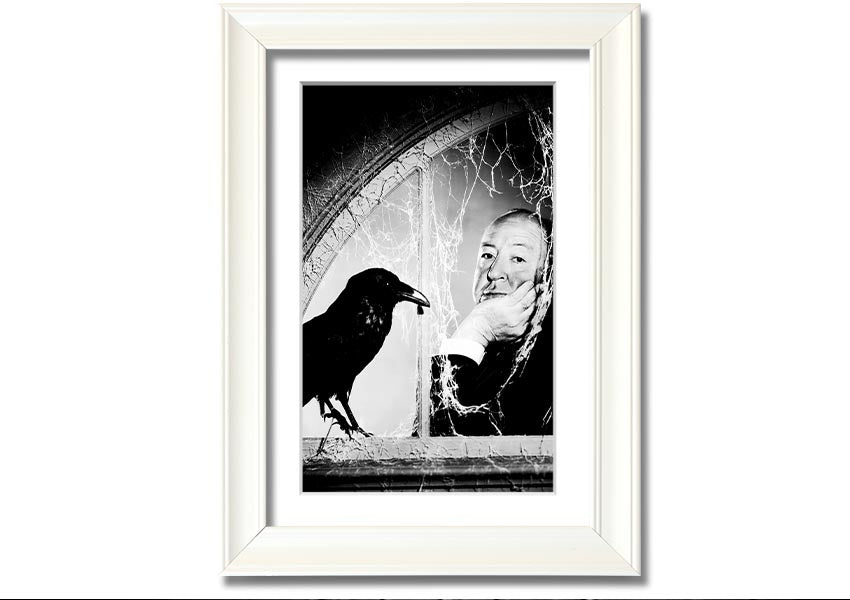 Framed print of Alfred Hitchcock's The Birds, showcasing iconic imagery with a stylish frame.