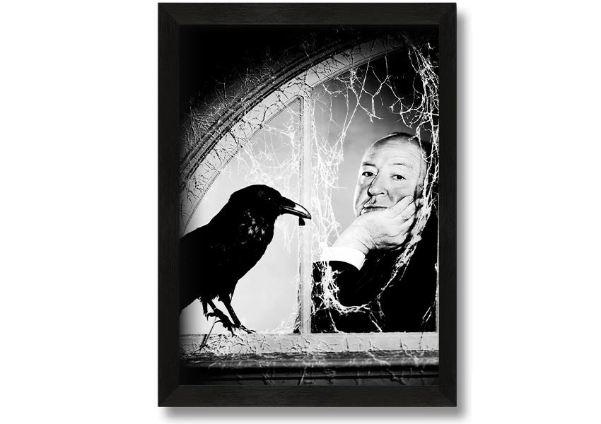 Framed print of Alfred Hitchcock's The Birds, showcasing iconic imagery with a stylish frame.