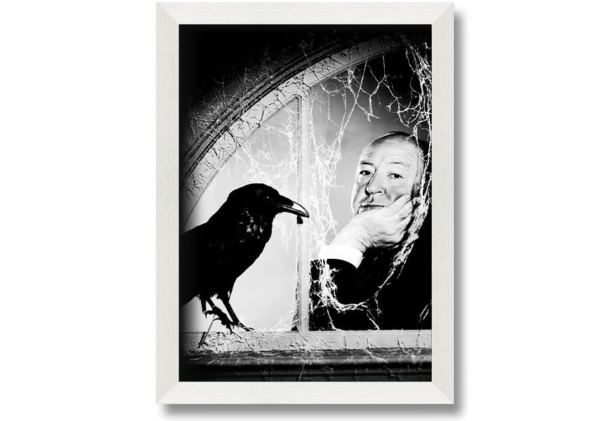 Framed print of Alfred Hitchcock's The Birds, showcasing iconic imagery with a stylish frame.