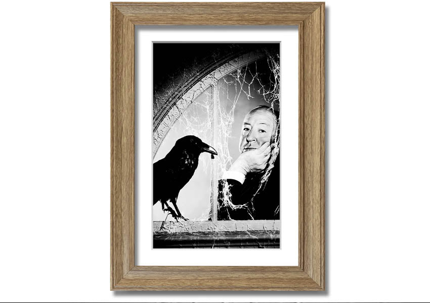 Framed print of Alfred Hitchcock's The Birds, showcasing iconic imagery with a stylish frame.