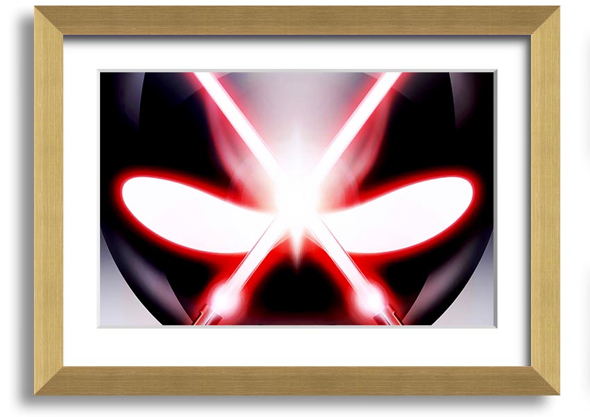 A beautifully framed print of Alien Eyes artwork, showcasing vibrant colors and intricate details, ready to hang on a wall.