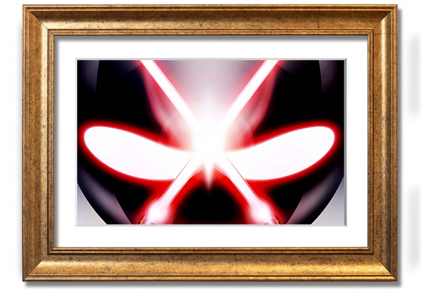 A beautifully framed print of Alien Eyes artwork, showcasing vibrant colors and intricate details, ready to hang on a wall.