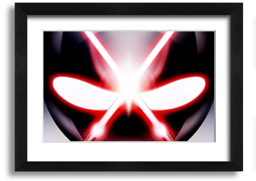 A beautifully framed print of Alien Eyes artwork, showcasing vibrant colors and intricate details, ready to hang on a wall.